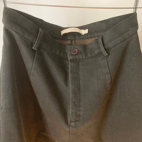 7115 by Szeki Sand-washed Tailored Curve Legged Trouser - Washed Black - Picture 8 of 9